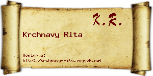 Krchnavy Rita névjegykártya